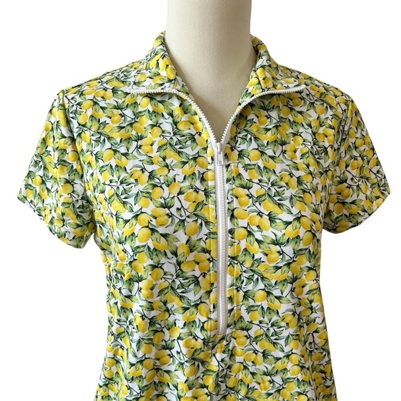 J MCLAUGHLIN YANNA DRESS S CATALINA CLOTH LEMON PRINT 1/4 ZIP POLO SUMMER NWOT - Picture 3 of 12